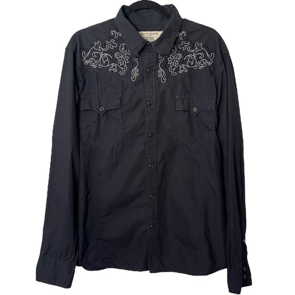 DKNY Vintage Western Style Snap Button Down Shirt sz XL - Picture 11 of 12